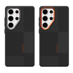 NY Original Carbon Fiber Case for Samsung Galaxy S25 Ultra – Premium Slim Armor Protection Back Cover, Shockproof Design, Raised Camera Guard, Orange Color phone case (1) samsung s25 case ny original