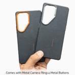 NY Original Carbon Fiber Case for Samsung Galaxy S25 Ultra – Premium Slim Armor Protection Back Cover, Shockproof Design, Raised Camera Guard, Orange Color auto draft