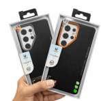 NY Original Carbon Fiber Case for Samsung Galaxy S25 Ultra – Premium Slim Armor Protection Back Cover, Shockproof Design, Raised Camera Guard, Orange Color auto draft